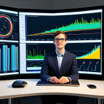 A professional data scientist, fully clothed in a modest business casual outfit, sits at a clean, modern desk in a well-lit data analysis lab. On large screens, abstract visualizations depict complex data being transformed, showing missing values being imputed and features being scaled, with subtle graphical elements representing Scikit-learn's preprocessing modules like `SimpleImputer` and `StandardScaler`. The atmosphere conveys focused problem-solving and clarity in data transformation. Perfect anatomy, correct proportions, natural pose, well-formed hands, proper finger count, natural body proportions, professional dress, high-resolution photography, crisp focus, safe for work, appropriate content, fully clothed, professional, family-friendly.