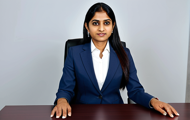 데이터사이언스 연구 동향 - ** A professional Indian businesswoman in a modest business suit, sitting at a desk in a modern offi...