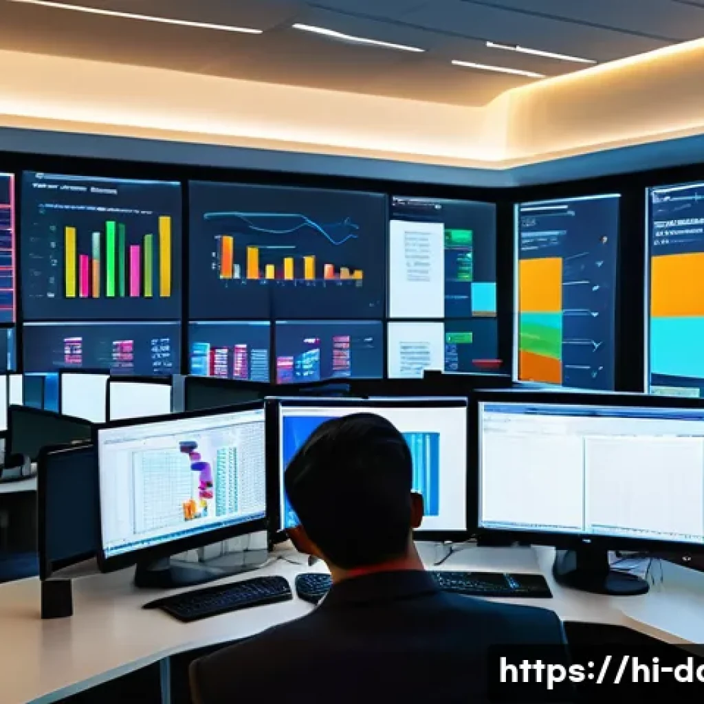 데이터사이언스에서 SQL 활용 - A modern, vibrant office environment with diverse Indian professionals collaborating around multiple...